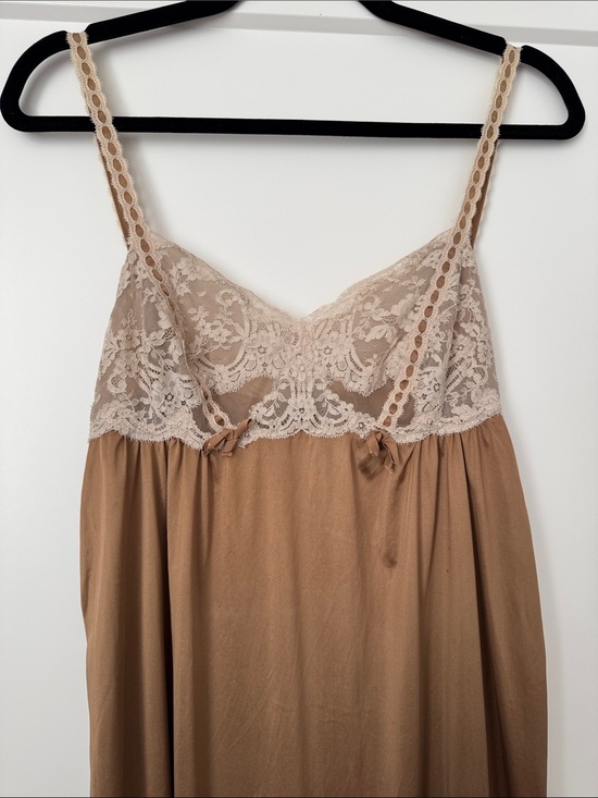 Other - Women's Lace Trim Slip Nightgown - Cream & Tan